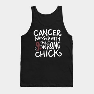 Multiple Myeloma Cancer Survivor Burgundy Ribbon Tank Top